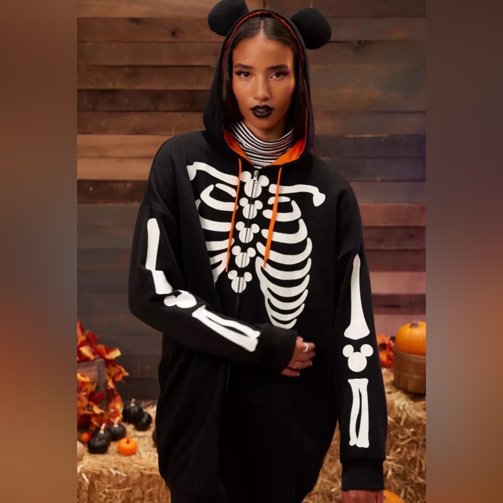 NWT Disney Her Universe Mickey Mouse Skeleton Hoodie Dress- Size 3 (22-24, 3X)